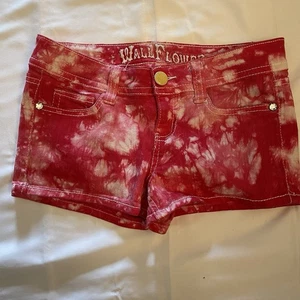 Wall Flower Girls Shorts Size 3 Pink Tie-dyed Cotton Button Zip - Picture 1 of 4