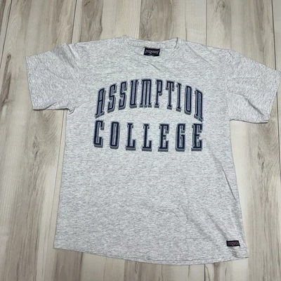 Vintage Assumption University College Tee T Shirt Jansport Size Medium USA Made - Image 1 of 4