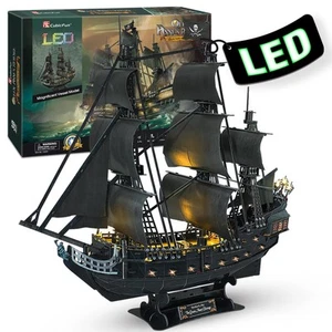 3D Puzzles for Adults Home Decor Pirate Ship Gifts for Men Women Model Kits B... - Picture 1 of 9
