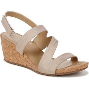 Sandalias de cuña Naturalizer para mujer Adria con cordones de corcho talla US 7,5 M beige cervatillo - Imagen 1 de 6