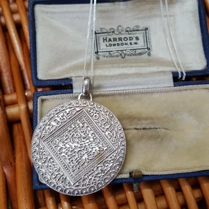Monica Vinader 925 Sterling Silver Necklace, Marie Pendant, Disc, Hallmarked  - Picture 1 of 9