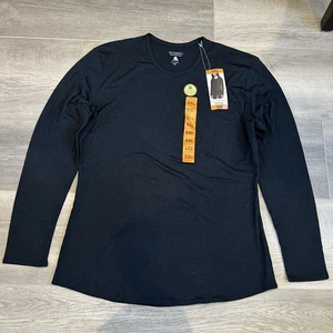 Camisa de manga larga negra 100 % lana merino Segments Segments nueva con etiquetas para mujer talla XXL - Imagen 1 de 6