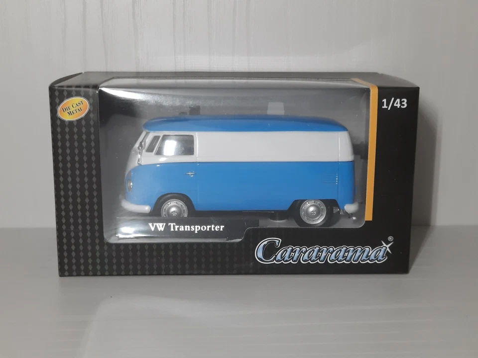 Modellino Statico Volkswagen Samba Van Cararama Auto Blu/Bianco Scala 1:43 - Immagine 1 di 1