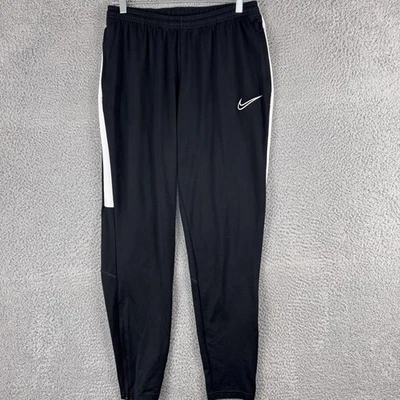 Nike Dri-FIT Track Pants Mens Medium Black White Athletic Joggers Zip Pockets - Image 1 of 4