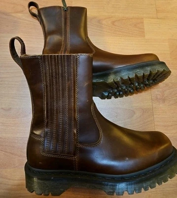 Dr. Martens Amaayah Lo Leather Bex Pull-On Boots in Brown Orleans Women's 42/10  - Image 1 of 4