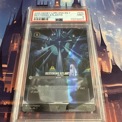 2025 Disney Lorcana EN 7 Restoring Atlantis Enchanted PSA-9 - Image 1 of 2