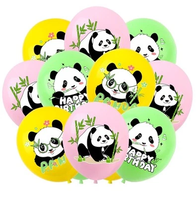 Panda Balloon Birthday Party Decoration Cute Zoo Animal Quality latex 12" 12pcs - Image 1 of 4