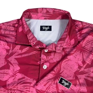 Golf Poloshirt Waggle XL Rosa Blumen Herren Kurzarm - Bild 1 von 7