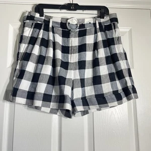 Kate Spade Gingham Plaid Shorts Size 14 Linen - Picture 1 of 7
