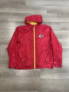 Kansas City Chiefs Mens Large Full Zip Jacket Hooded Windbreaker Pro Line NFL - Picture 1 of 8