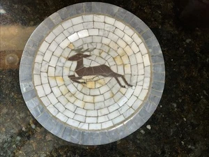 Vintage MCM HEIDE MOSAIK DÄNEMARK Marmor dänische Fliese Schüssel Schale Gazelle 9 3/8" - Bild 1 von 5