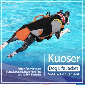 Kuoser Hundeschwimmweste Pinguinform verstellbar hohe Sichtbarkeit Hund Schwimmen XL - Bild 1 von 6