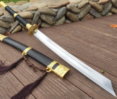 Sable de Mango Largo Chino KUNGFU Espada Espada Manganeso Acero Batalla Dao - Foto 1 de 4