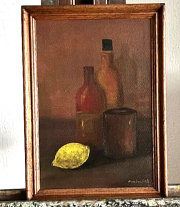 painting N226 still life oil on cardboard signed combey - Picture 1 of 2