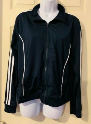 Chaqueta Athletech Azul Marino Con Borde Blanco Cremallera Talla M Foto 1 de 4