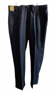 Haggar Premium Stretch Pleated Denim Classic Fit Slacks 42x30 NWT, MSRP $60.00 - Picture 1 of 12