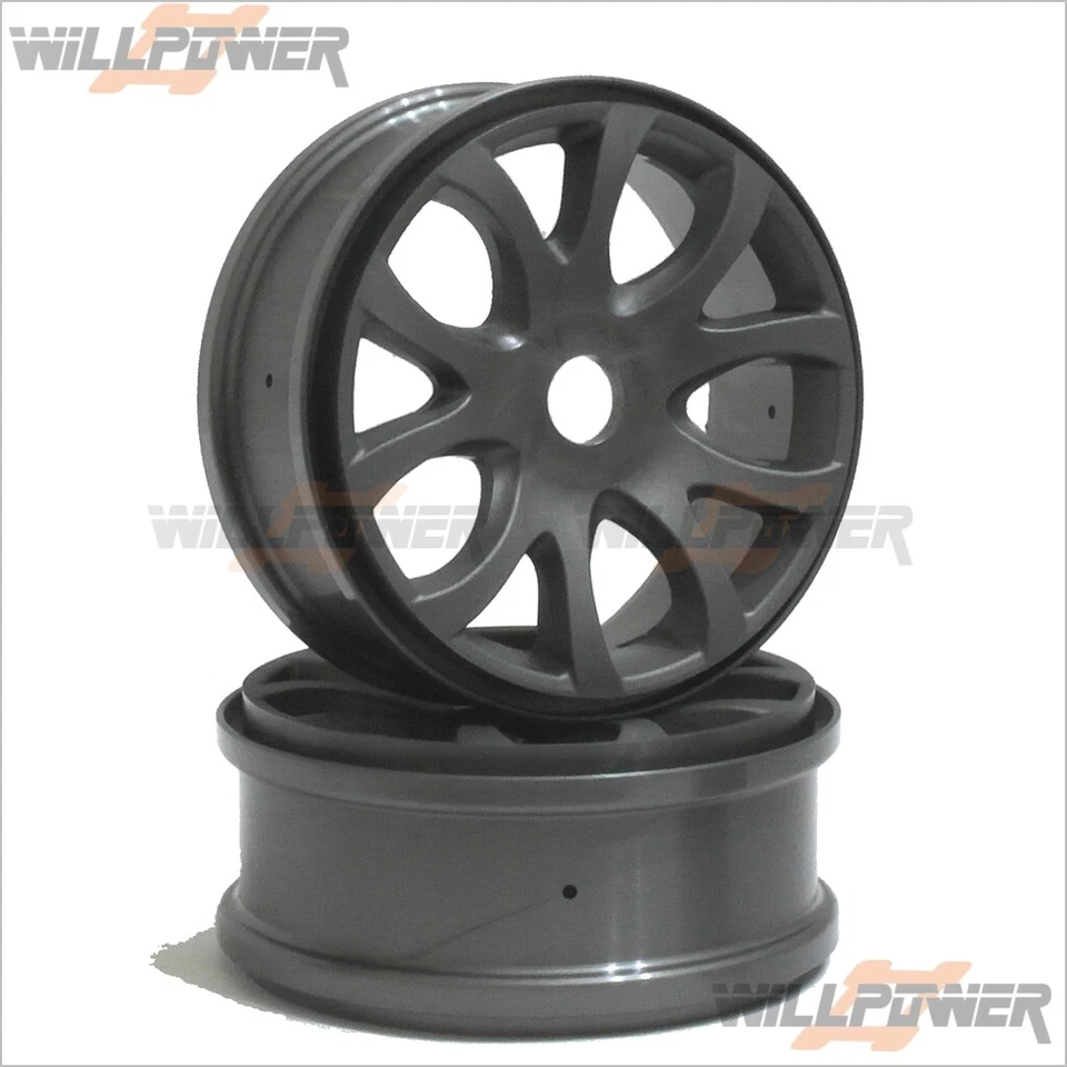 Hyper 9 Parts Y Spoke Wheels 2pcs (Gray) #89074G (RC-WillPower) OFNA HOBAO - Image 1 of 1