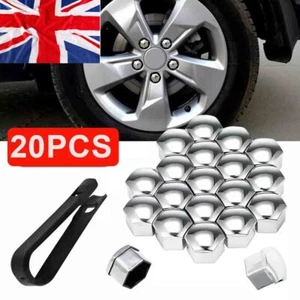 20PCS CHROME ALLOY CAR WHEEL NUT BOLT COVERS CAPS UNIVERSAL FOR ALL CAR 17MM - Picture 1 of 7
