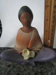 Ecuador Tonkunst indigene Frau Figur Gnade Würde beten 5 1/2" HOCH - Bild 1 von 7