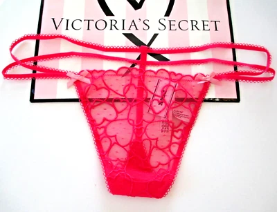 Tanga VICTORIA'S SECRET ROSA Guiño Tirantes Tanga VS Rosa S M L XL Encaje Corazón Foto 1 de 4