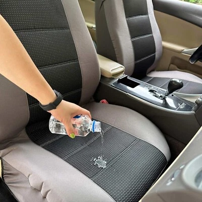 Fundas de asiento de auto delanteras impermeables de lona gris jacquard para Hyundai Excel Foto 1 de 4