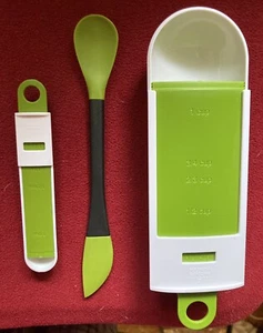 Kuhn Rikon • Adjustable • Measuring Tool Set • Green • W/ Mini Spatula/Spoon NEW - Picture 1 of 10
