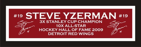 Steve Yzerman color nameplate for signed autographed hockey jersey photo puck Cover