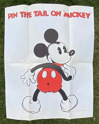 Póster de juego de fiesta vintage de Walt Disney Productions PIN THE TAIL ON MICKEY MOUSE Foto 1 de 4