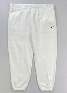 Women's Nike Loose Fit Mid Rise Fleece Lined XXL White Jogger Sweatpants - Picture 1 of 2