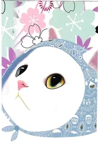 New Choo Choo Cat Postcard Jetoy Type REPRODUCTION White Blue Head Cover - Picture 1 of 2
