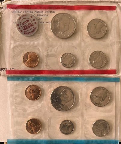 1972 PDS Uncirculated Mint Set 11 Coins See Pics Cover