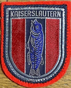 Kaiserslautern Germany Fish Crest Shield Woven Felt Patch 2" Souvenir - Picture 1 of 2