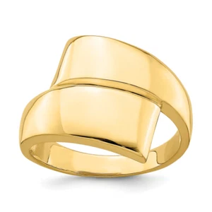 14K Yellow Gold Bypass Chunky Dome Statement Ring - Picture 1 of 8