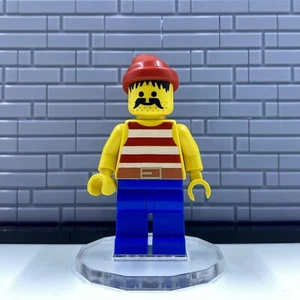 Lego Pirate Minifigure Red/White Stripes Shirt Blue Legs Red Bandana pi043 - Picture 1 of 7