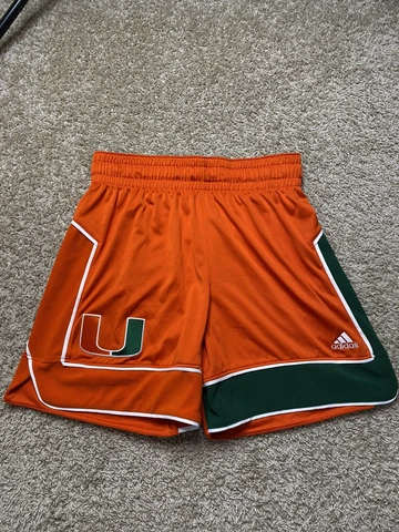 Miami Hurricanes Player Issue Basketball Shorts XL Adidas Orange 2018 Cover