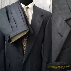Hickey Freeman 42R Herren 2-Teiler Anzug grau 100 % Wolle 35" Hose USA * kleiner Fehler - Bild 1 von 23