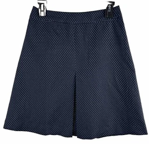 Pendleton Woolen Mills Skirt Navy Blue with White Polka Dot Cotton Petite 2 NWT - Picture 1 of 12