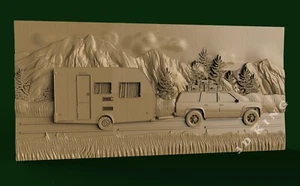 STL 3D Model AMERICAN CAMPING for CNC ROUTER 3D Printer Engraver Carving Aspire - Picture 1 of 1