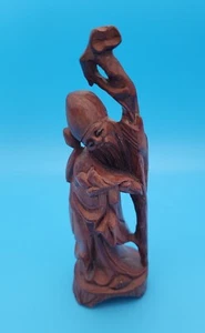 Antigua estatuilla china de madera tallada a mano del viejo sabio 6" Jesús Noel - Imagen 1 de 6