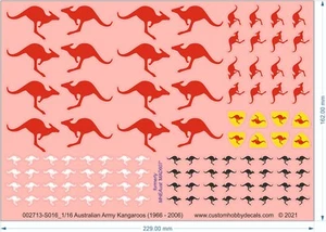 ADF ARMY Kangaroos 1966-2006 - 1/16 1/35 1/48 1/72 1/87 - Water Decal - Picture 1 of 6