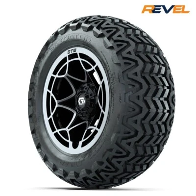 Set of 4, GTW 14" Nexus Silver Golf Cart Wheels w 23x10R14 Predator AT Tires Foto 1 de 3