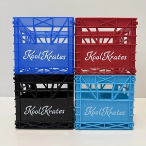 Lot of 4 Kool Krates CD Holder Storage Cube 5.5" x 5.5" Blue Red Black - Picture 1 of 8