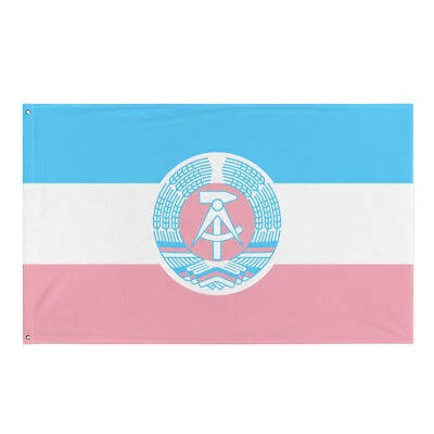 Bandera Trans Pride RDA 3x5 pies - De colección Alemania Oriental LGBTQ+ Poliéster Interior/Exterior Foto 1 de 4