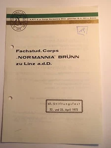 Linz - Corps Normannia Brünn - Einladung 1972 - 61. Stiftungsfest / Studentika - Picture 1 of 1