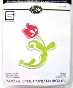 Tulip Flower Sizzix Sizzlits Embosslits Embossing Die 657045 Cuts & Embosses - Picture 1 of 3