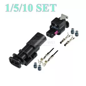 Kit de enchufe conector hembra macho inyector de combustible automotriz TE MCON de 2 pines/vía - Imagen 1 de 6