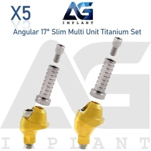 Juego de 5 prótesis angulares delgadas múltiples unidades 1.6 17° mangas de titanio con tornillo - Imagen 1 de 4