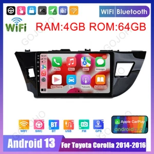 4+64GB For Toyota Corolla 2014-2016 Android Car Stereo GPS Navi Carplay Radio - Picture 1 of 20