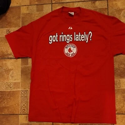 Mlb Adult Xl Majestic Got Rings Lately Boston Red Sox ..we Do Red - Image 1 of 4