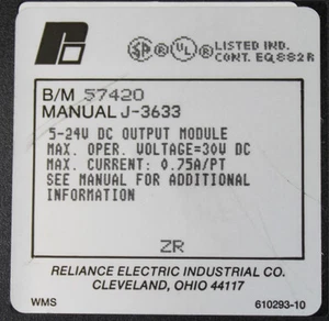RELIANCE 57420 5-24VDC Output Module **XLNT** - Picture 1 of 2